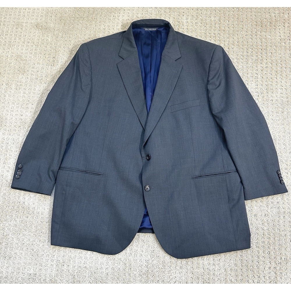 Jack Victor Gifford 52R Suit Jacket Sport Coat Blazer Stretch Gray Italian Wool